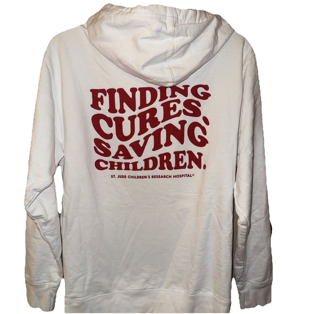 St. Jude Children's Research Hospital Hoodie Sweatshirt White Small S EUC
